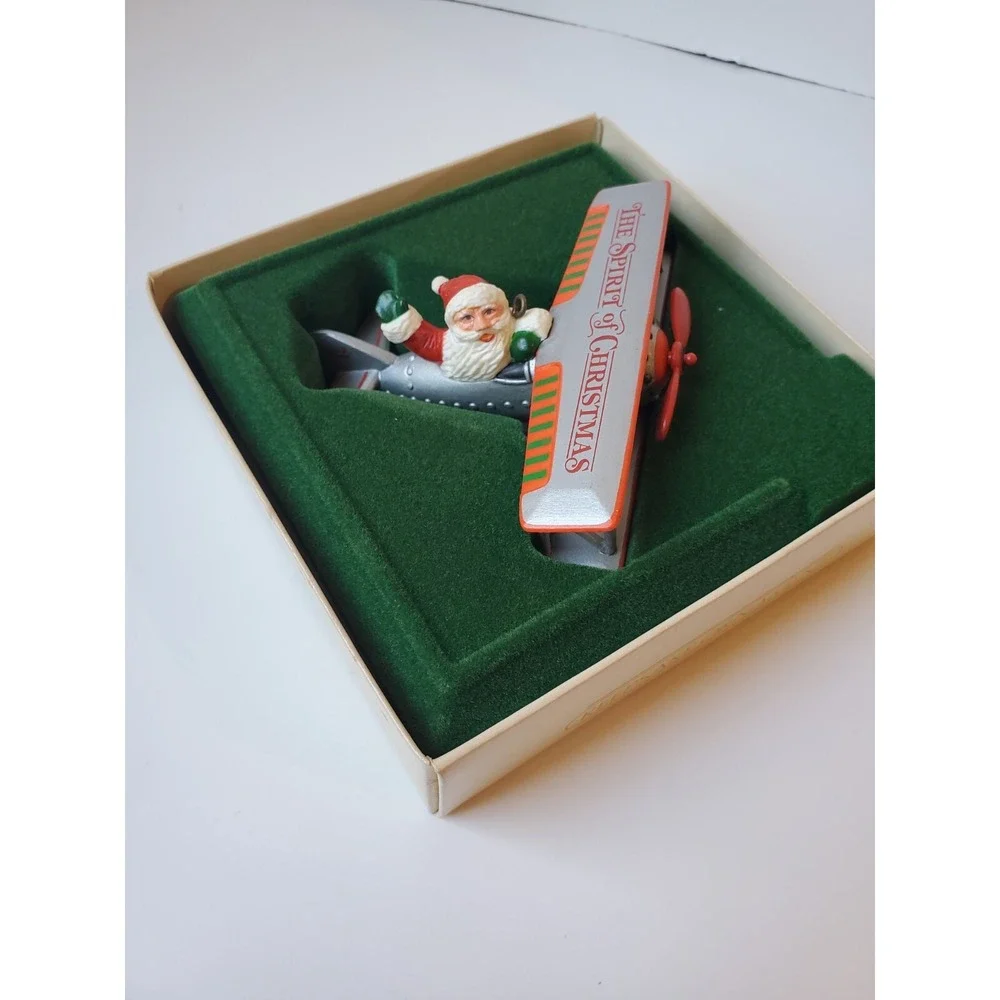Vintage 1982 Hallmark Keepsake Ornament Spirit of Christmas Santa Claus Airplane